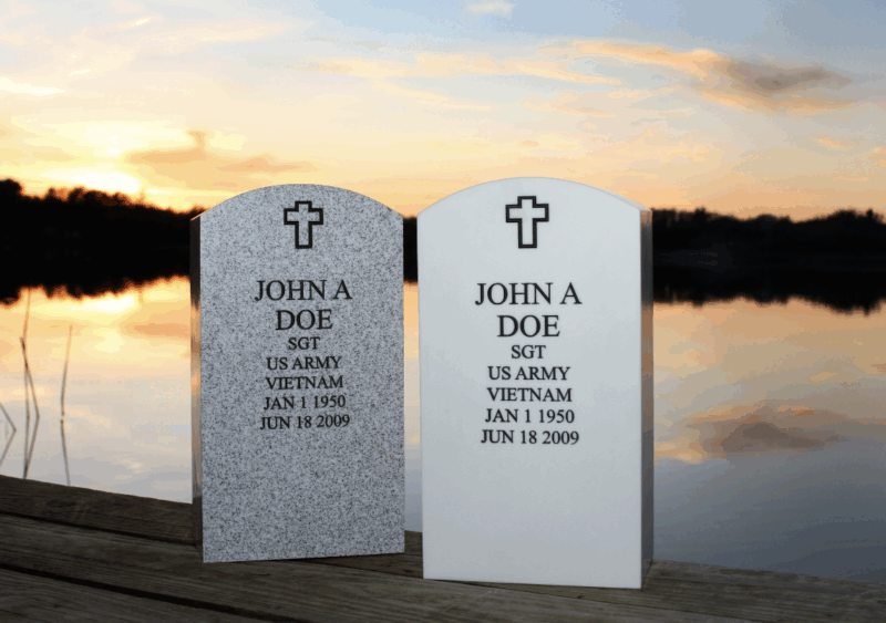 Granite and White Urns