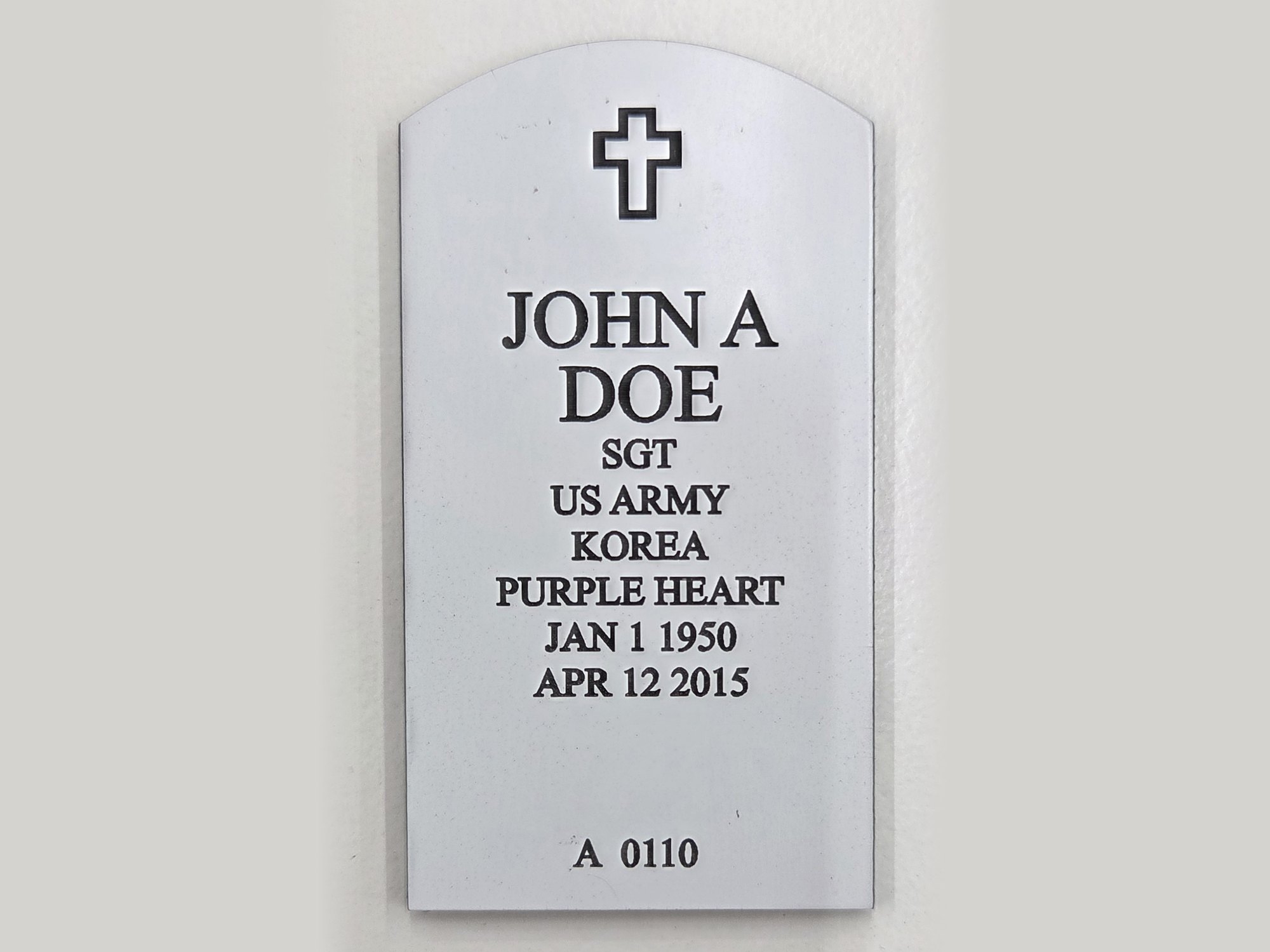 Memorial Plaque (Wallet Sized)